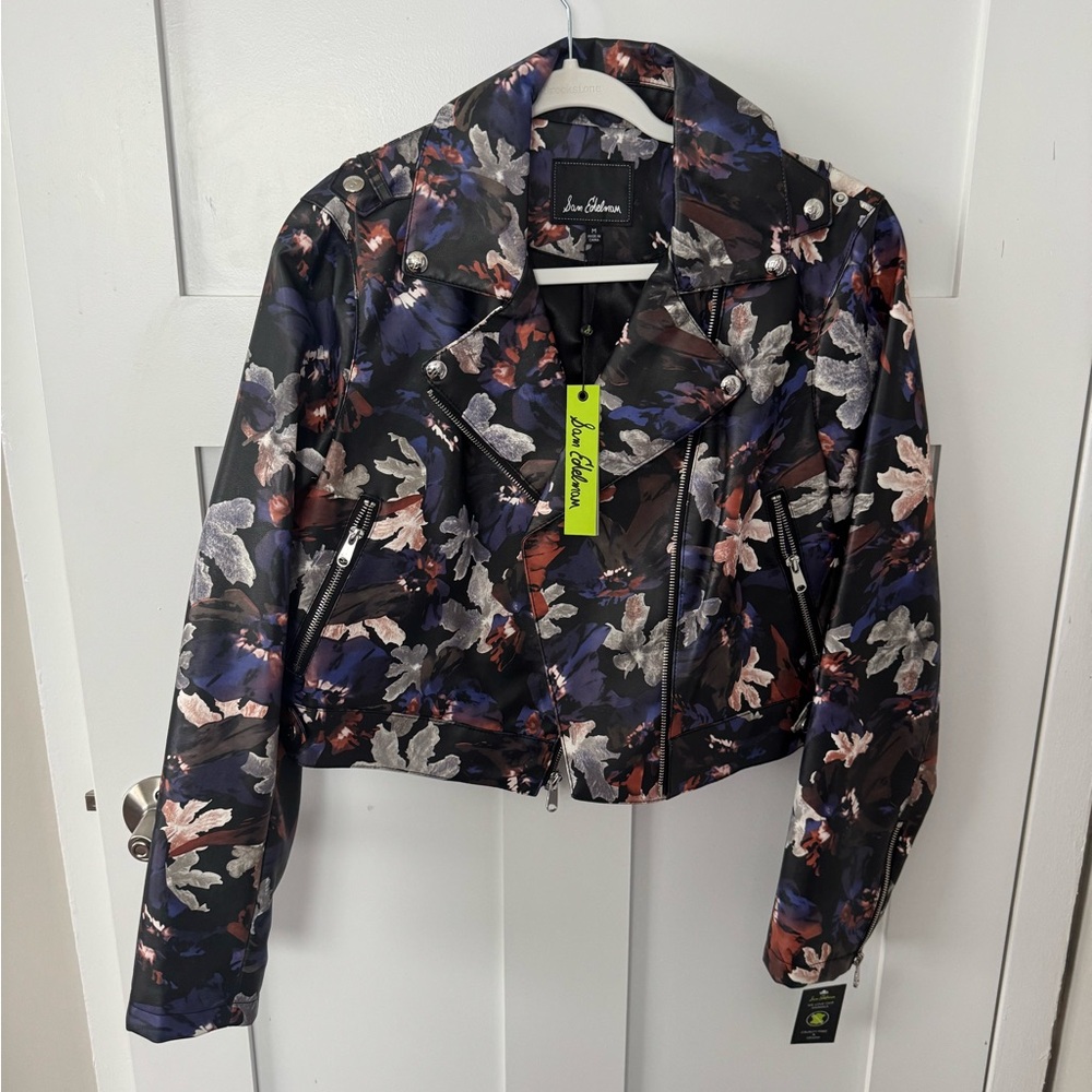 Sam Edelman Black Floral Leather Jacket